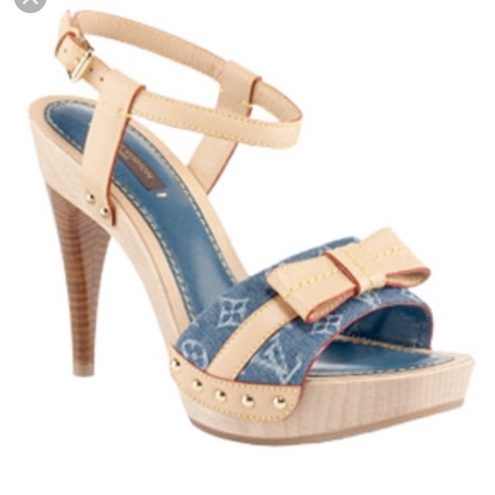 Authentic Louis Vuitton “Grenadine” denim heels